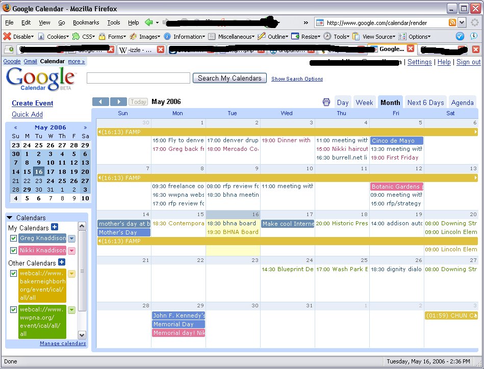 google calendar month view